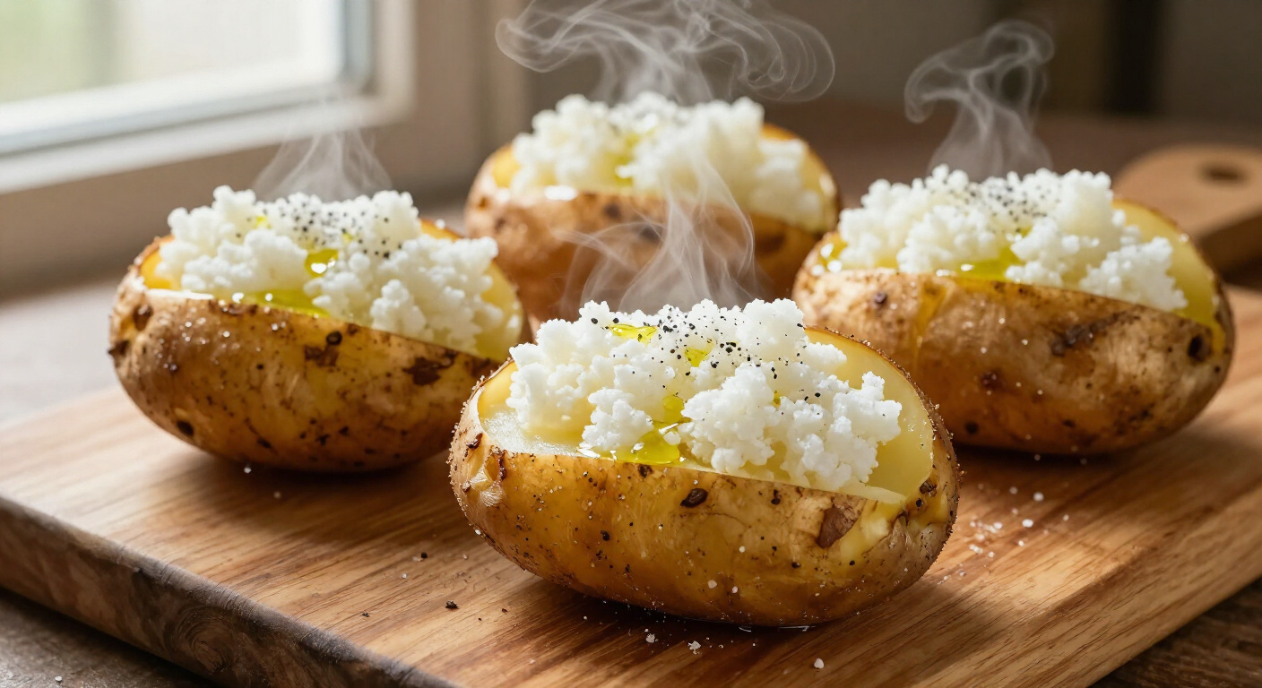 Crispy Salt-Crusted Russet Baked Potatoes in the Oven